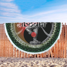 Yin & Yang Ganesha Sacred Geometry Mandala Round Beach Blanket