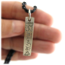 Tibetan Buddhist Om Mani Padme Hum Mantra Sanskrit Carved Amulet And Necklace