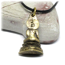 Buddha in the Bhumisparsha Mudra Touching Earth Unalome Meditation Amulet