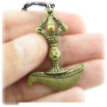 Tibetan Buddhist Kartika Blade And Vajra Dorje Brass Pendant