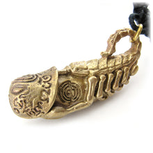 Thai Buddhist Palad Khik Scorpion Talisman, A Lucky Mojo Phallus Amulet, Brass