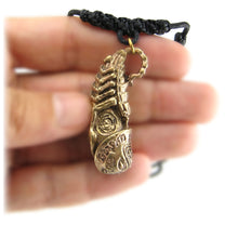 Thai Buddhist Palad Khik Scorpion Talisman, A Lucky Mojo Phallus Amulet, Brass