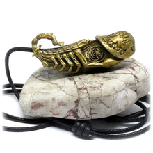 Thai Buddhist Palad Khik Scorpion Talisman, A Lucky Mojo Phallus Amulet, Brass