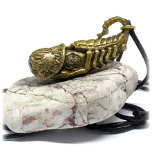 Thai Buddhist Palad Khik Scorpion Talisman, A Lucky Mojo Phallus Amulet, Brass