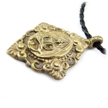 Lord Buddha in the Dhyana Mudra with Lotus Flower Spiritual Brass Pendant