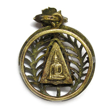 Vintage Meditating Buddhist Monk with Buddha in the Bhumisparsha Mudra Pendant