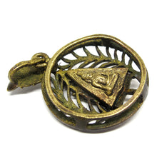 Vintage Meditating Buddhist Monk with Buddha in the Bhumisparsha Mudra Pendant