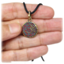 Tibetan Buddhist Om Meditation Pendant Handmade in Nepal With Turquoise and Brass