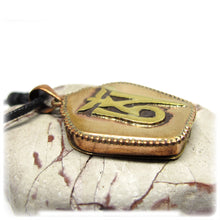 Tibetan Om Gao Prayer Box Brass Amulet, Copper and Brass