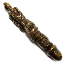 Thai Palad Khik Unalome Dragon Talisman A Lucky Mojo Brass Phallus Amulet