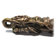 Thai Palad Khik Unalome Dragon Talisman A Lucky Mojo Brass Phallus Amulet