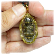 Ganesh The Hindu Elephant God in Lotus Om Meditation Amulet, Brass