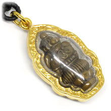 Ganesh The Hindu Elephant God in Lotus Om Meditation Amulet, Brass