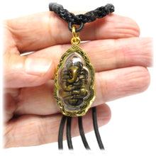 Ganesh The Hindu Elephant God in Lotus Om Meditation Amulet, Brass