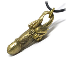 Thai Buddhist Palad Khik Phallic Sex Talisman, Erotic Lucky Mojo Amulet, Brass