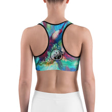White Thai Buddhist Tattoo and Sacred Geometry Mandalas Colorful Sports bra