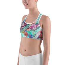 White Thai Buddhist Tattoo and Sacred Geometry Mandalas Colorful Sports bra