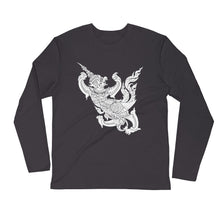 Big White Garuda Long Sleeve Fitted Crew
