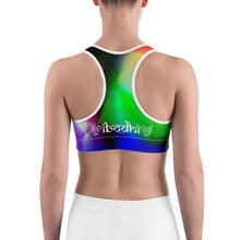 White Garuda on Bright Colors Sports bra
