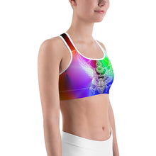 White Garuda on Bright Colors Sports bra