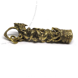 Naga Snake Talisman Buddhist & Hindu Protection Amulet, Brass
