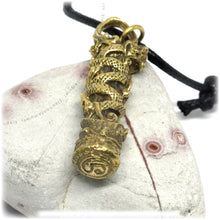 Naga Snake Talisman Buddhist & Hindu Protection Amulet, Brass
