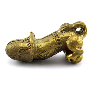 Thai Palad Khik Brass  Amulet Erotic Sex Charm Phallic Lucky Mojo Talisman