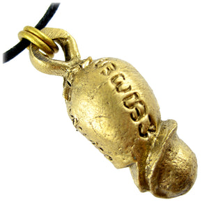 Thai Buddhist Palad Khik Brass Talisman, A Lucky Mojo Erotic Phallus Amulet