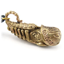 Thai Buddhist Palad Khik Scorpion Talisman, A Lucky Mojo Phallus Amulet, Brass
