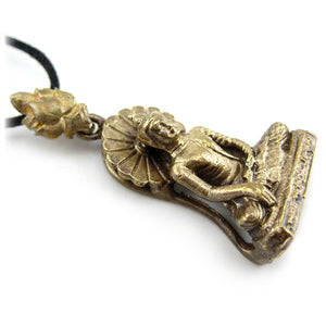 Vintage Bhumisparsha Mudra Brass Buddha Amulet & Protection Talisman