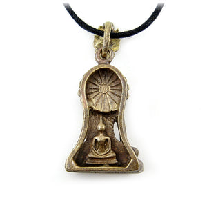 Vintage Bhumisparsha Mudra Brass Buddha Amulet & Protection Talisman