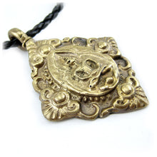 Lord Buddha in the Dhyana Mudra with Lotus Flower Spiritual Brass Pendant