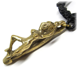 Thai Palad Khik Brass Amulet or Lucky Erotic Phallic Talisman