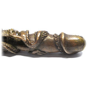 Thai Palad Khik Unalome Dragon Talisman A Lucky Mojo Brass Phallus Amulet
