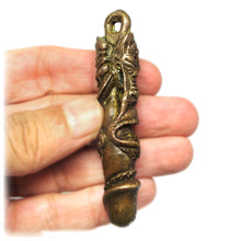 Thai Palad Khik Unalome Dragon Talisman A Lucky Mojo Brass Phallus Amulet