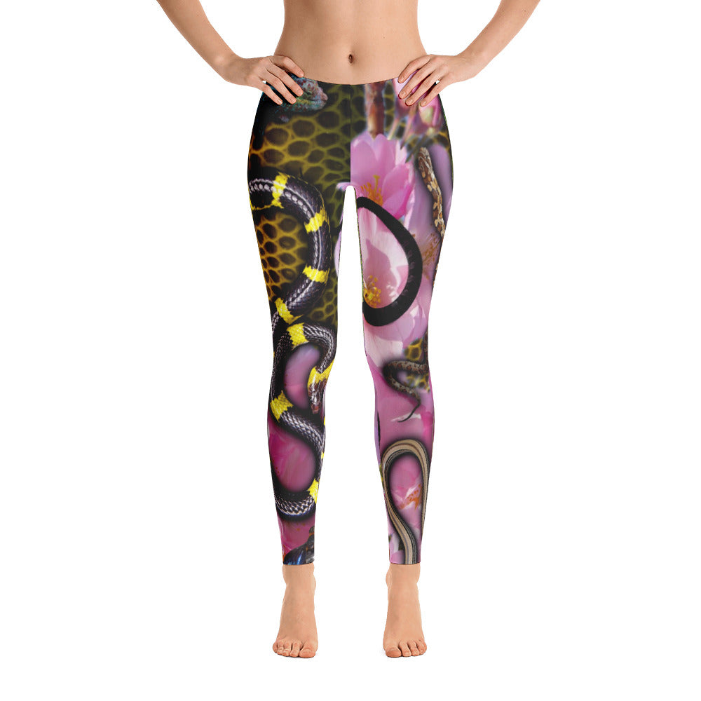Snakes and Flowers Yoga Pants