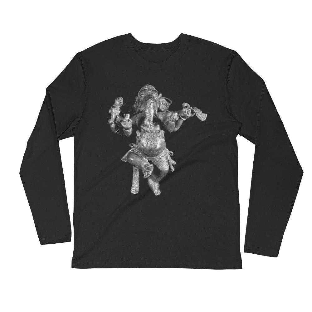 Dancing Ganesha Long Sleeve Fitted Crew