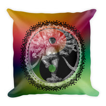 Ibodhi Sacred Geometry Ganesha Yin & Yang Flower Mandala 18" Square Pillow