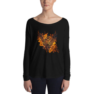 Garuda with Burning Flames Ladies' Long Sleeve Tee