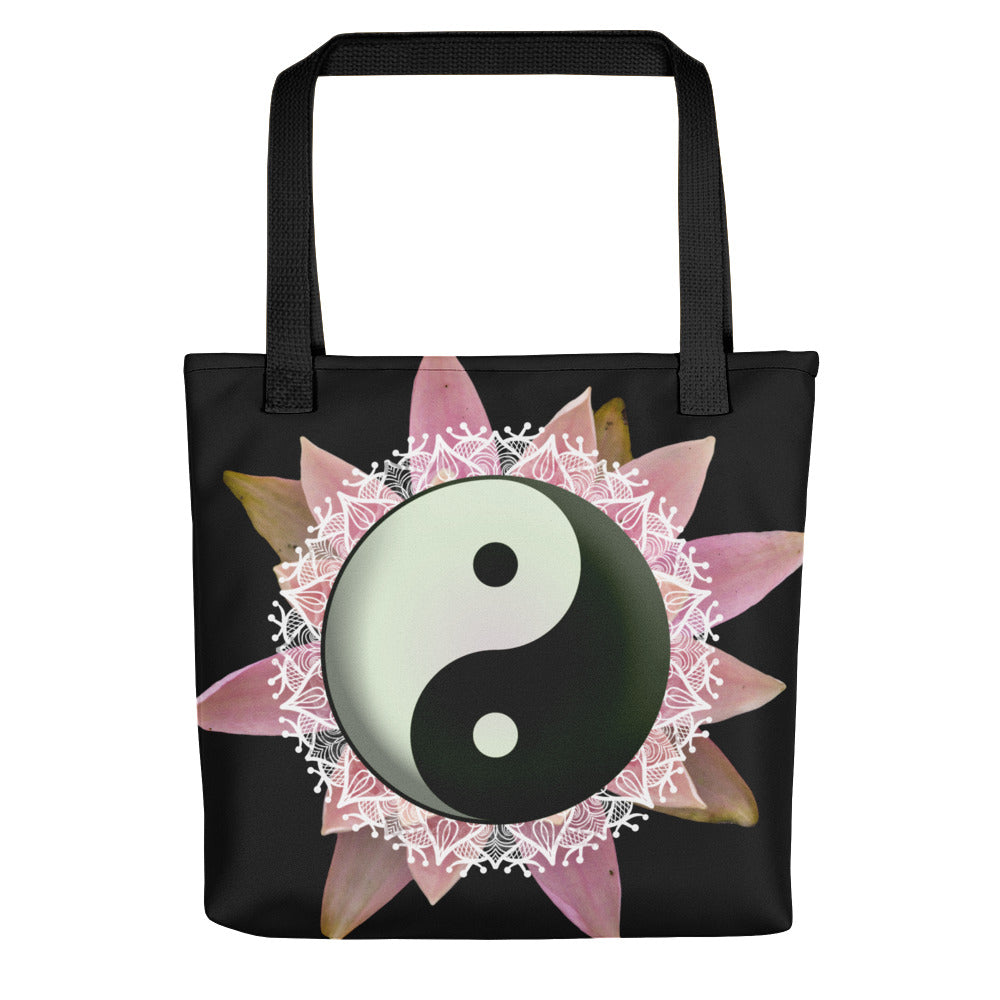 Sacred Geometry Yin & Yang Flower Mandala Tote bag