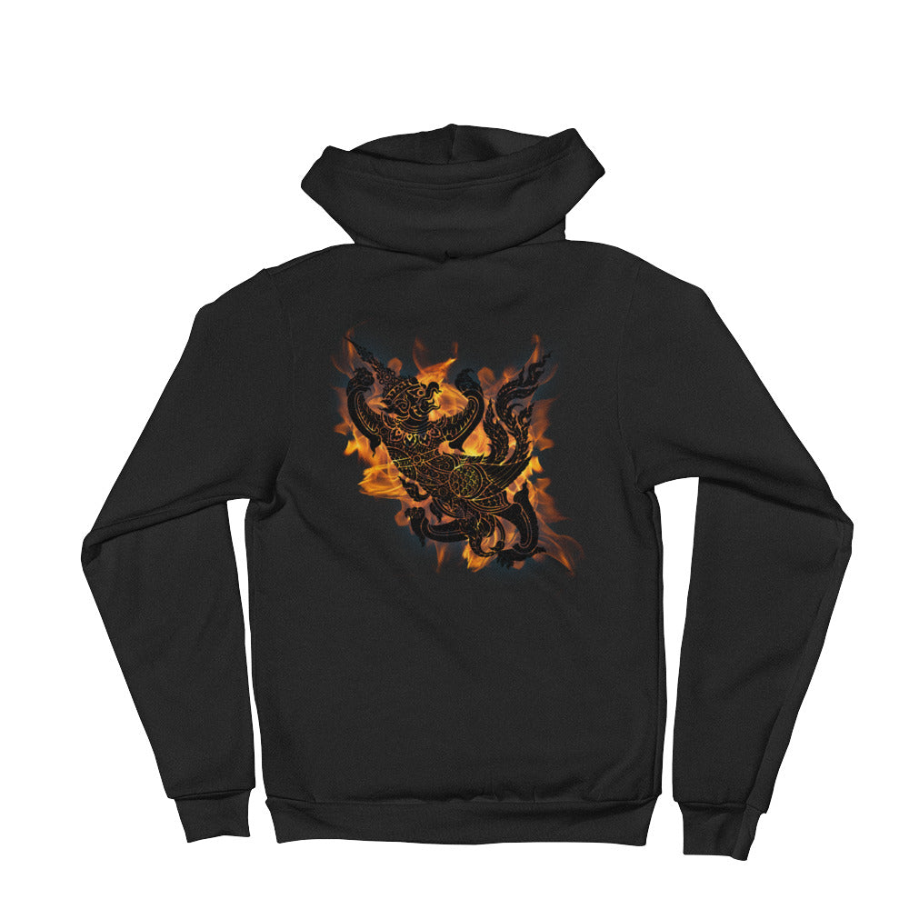 Garuda Tattoo with Burning Flames Hoodie sweater