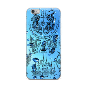 Covered With Sacred Thai Buddhist Tattoos and Water Drops iPhone Case